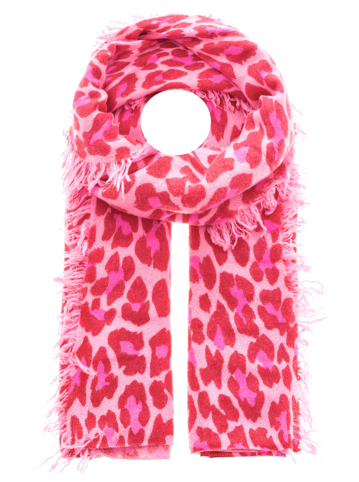 Zwillingsherz 100% Cashmere/Kaschmir Fransenschal Leo - Pink