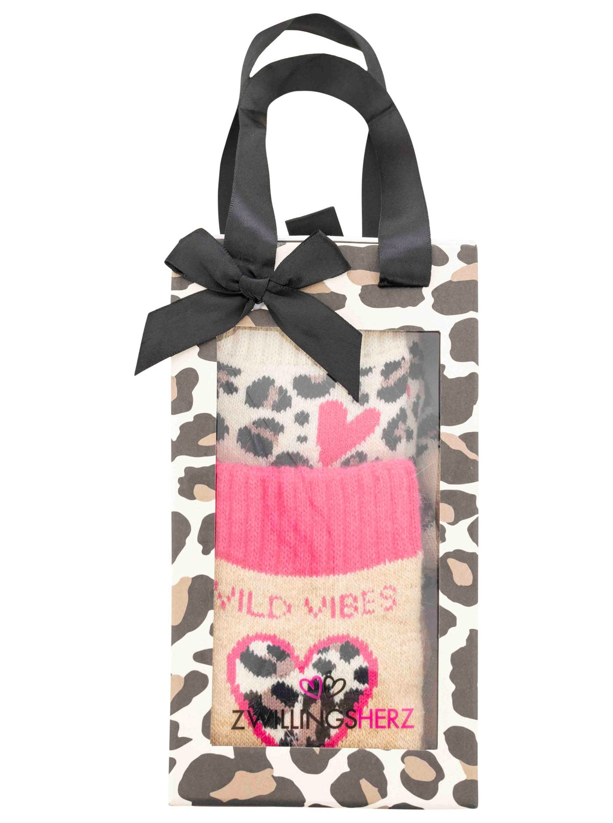 Zwillingsherz - 2er Pack Gifting Box Socken "Wild Leo" - Beige