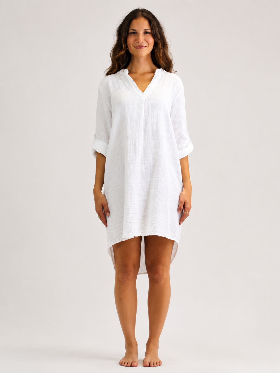 Zwillingsherz - Musselin Tunika/Kleid - Weiß