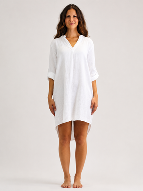 Zwillingsherz - Musselin Tunika/Kleid - Weiß