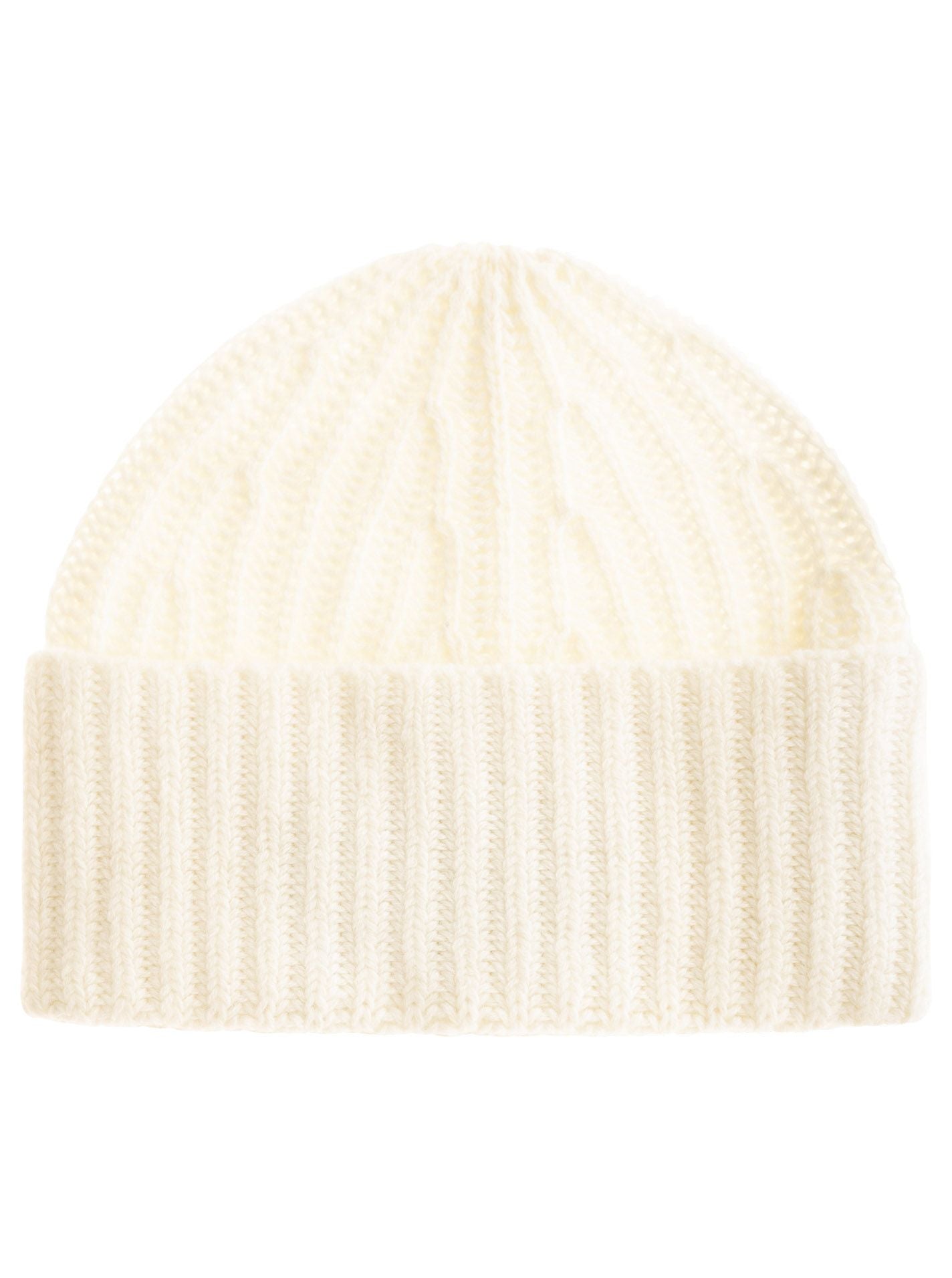 Zwillingsherz - Kaschmir Mütze "Grobstrick" (100% Cashmere) - Wollweiß