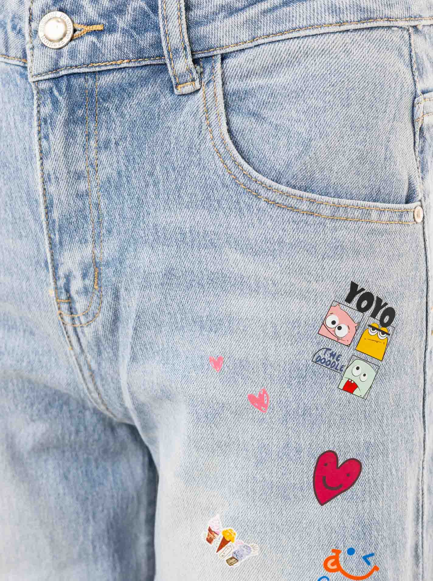 Zwillingsherz - Oversized Jeans Stich - Blau