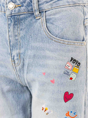 Zwillingsherz - Oversized Jeans Stich - Blau