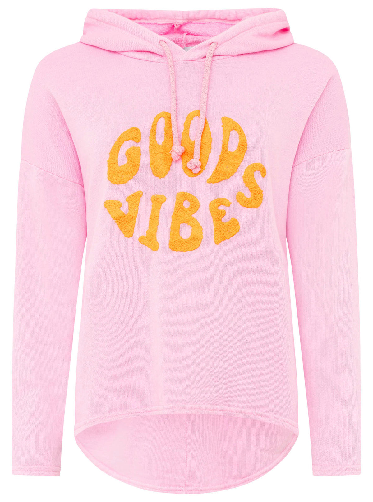 Zwillingsherz - Made in Italy Hoodie "Good Vibes" - Pink/Orange