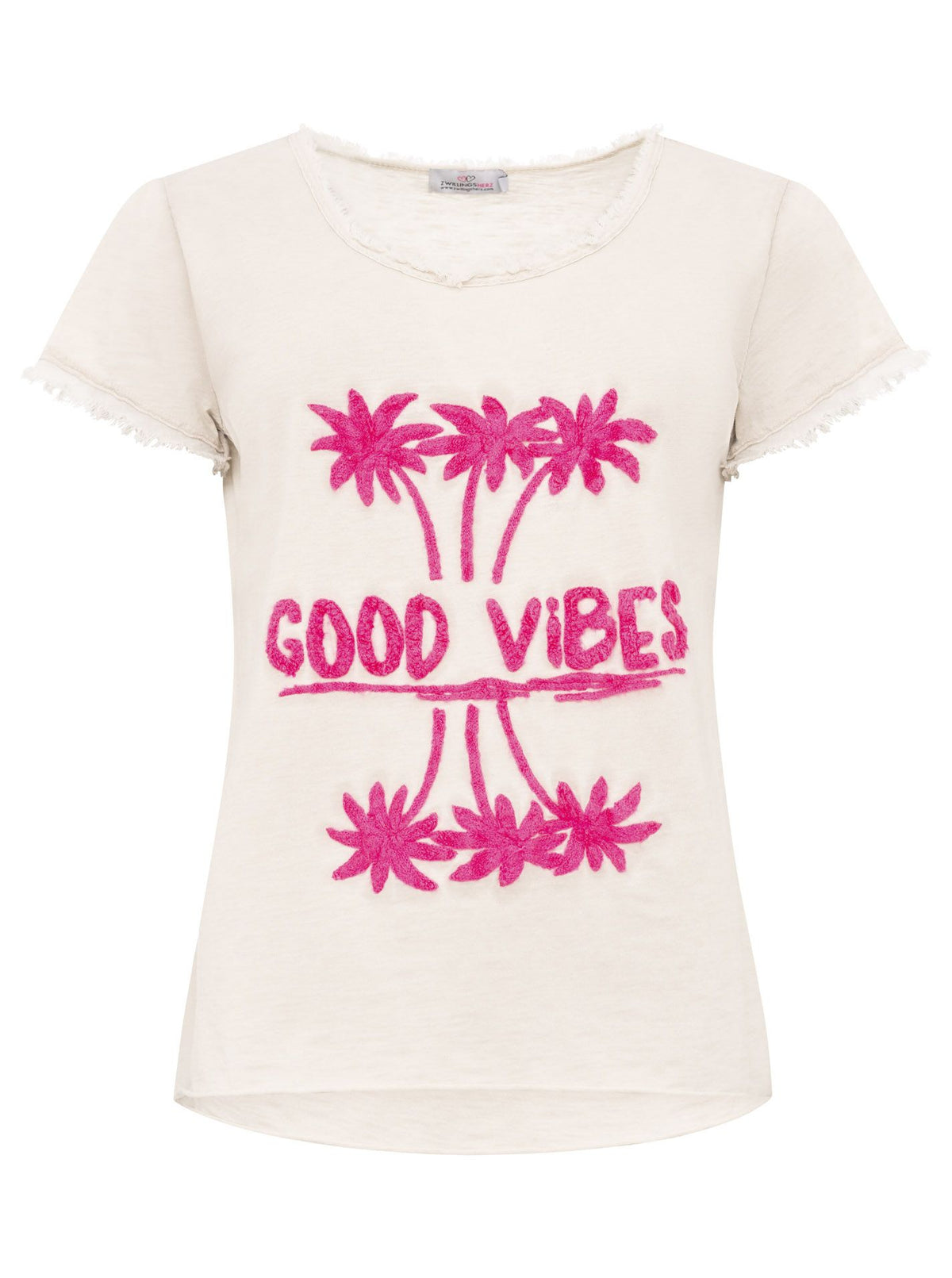 Zwillingsherz - T-Shirt "Good Vibes" - Beige