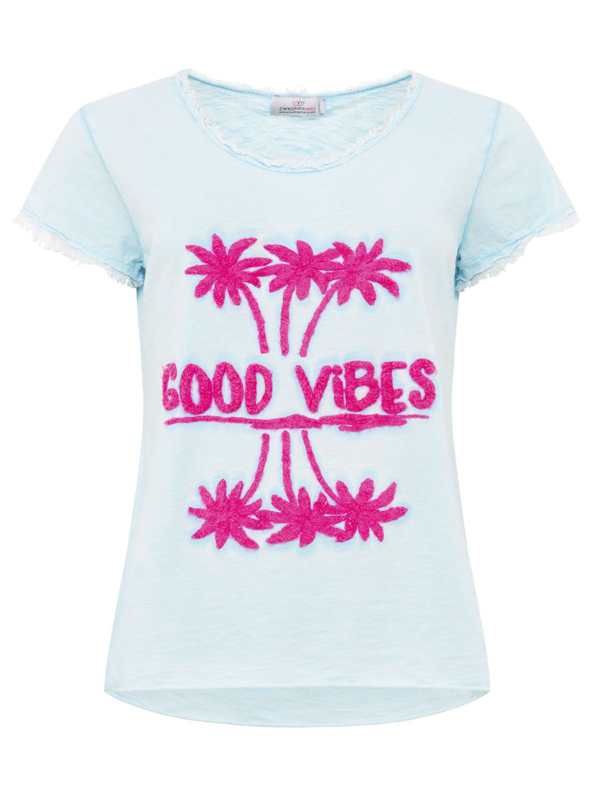 Zwillingsherz - T-Shirt "Good Vibes" - Hellblau