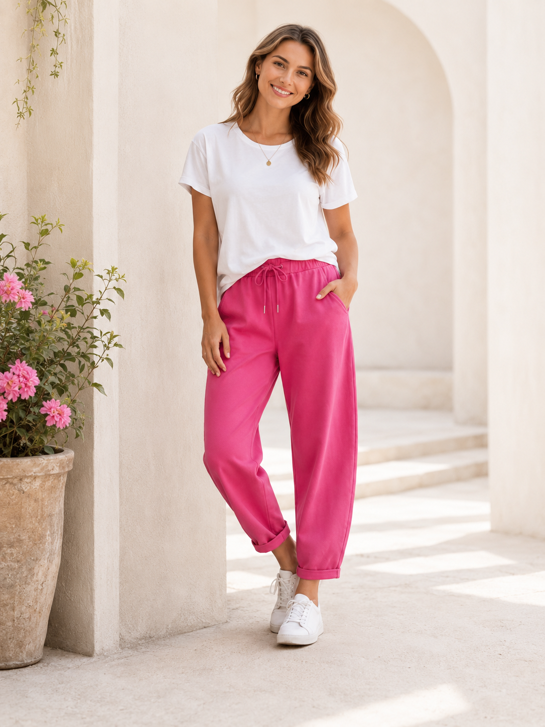 Stilvolle Barrel Joggpants - Pink