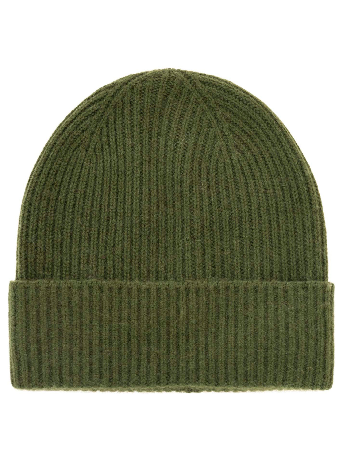 Zwillingsherz - Cashmere Rippstrick Mütze - Olive