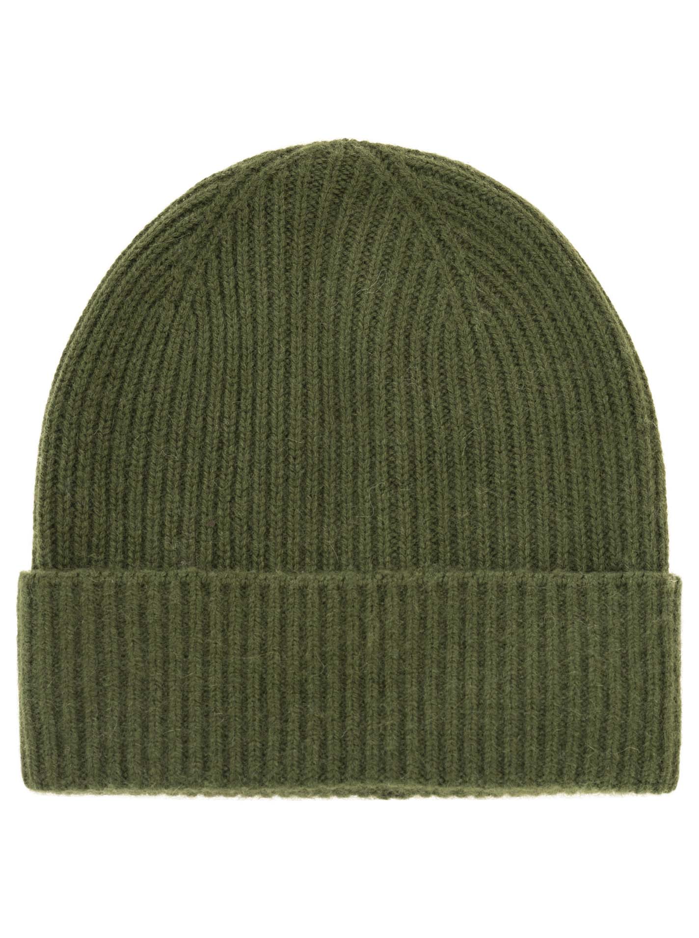 Zwillingsherz - Cashmere Rippstrick Mütze - Olive