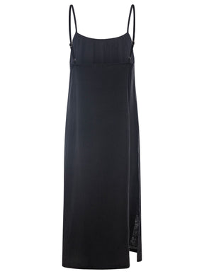 Zwillingsherz - Musselin Träger Kleid  - Schwarz