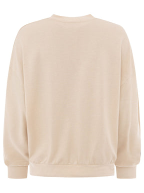 Zwillingsherz Sweatshirt mit Rundhals "Feel Good Club" - Beige