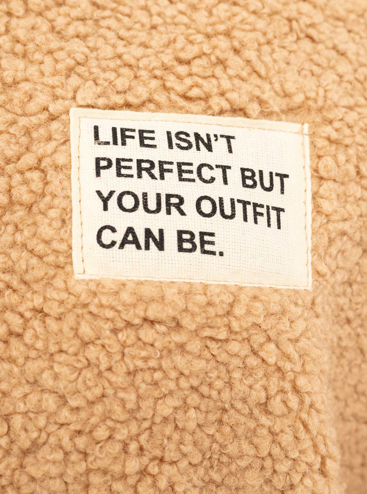 Zwillingsherz - Oversize Teddy Fleece Hoodie - Camel