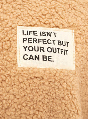 Zwillingsherz - Oversize Teddy Fleece Hoodie - Camel