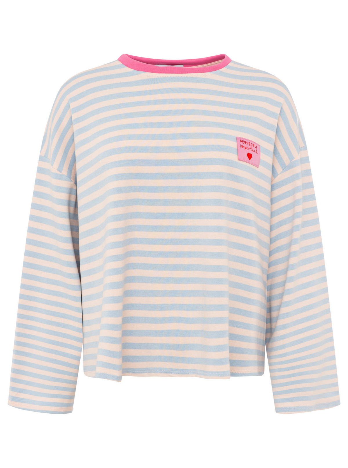 Zwillingsherz - Sweatshirt "Perfectly Imperfect" - Blau/Creme