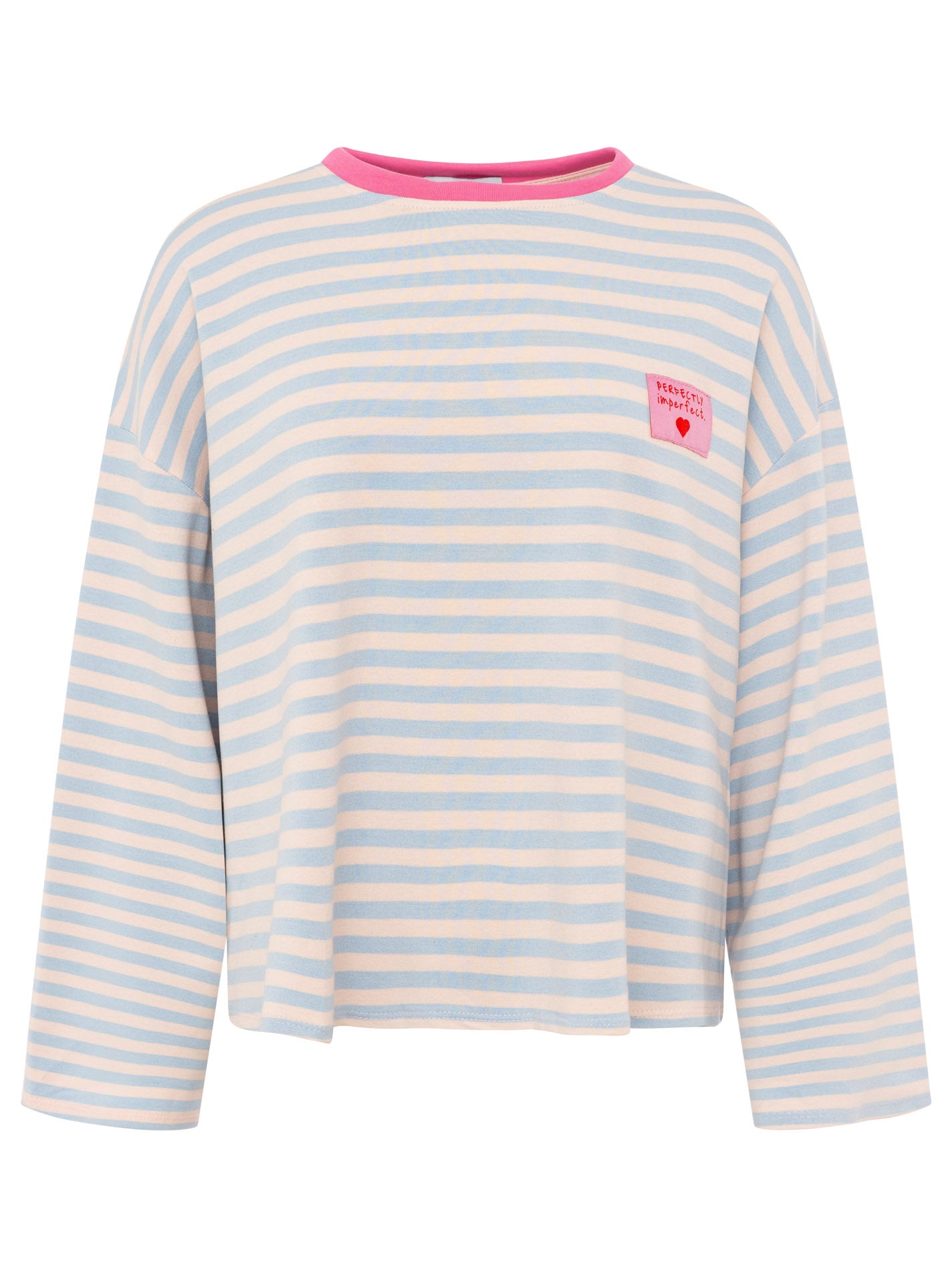 Zwillingsherz - Sweatshirt "Perfectly Imperfect" - Blau/Creme