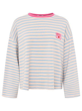 Zwillingsherz - Sweatshirt "Perfectly Imperfect" - Blau/Creme