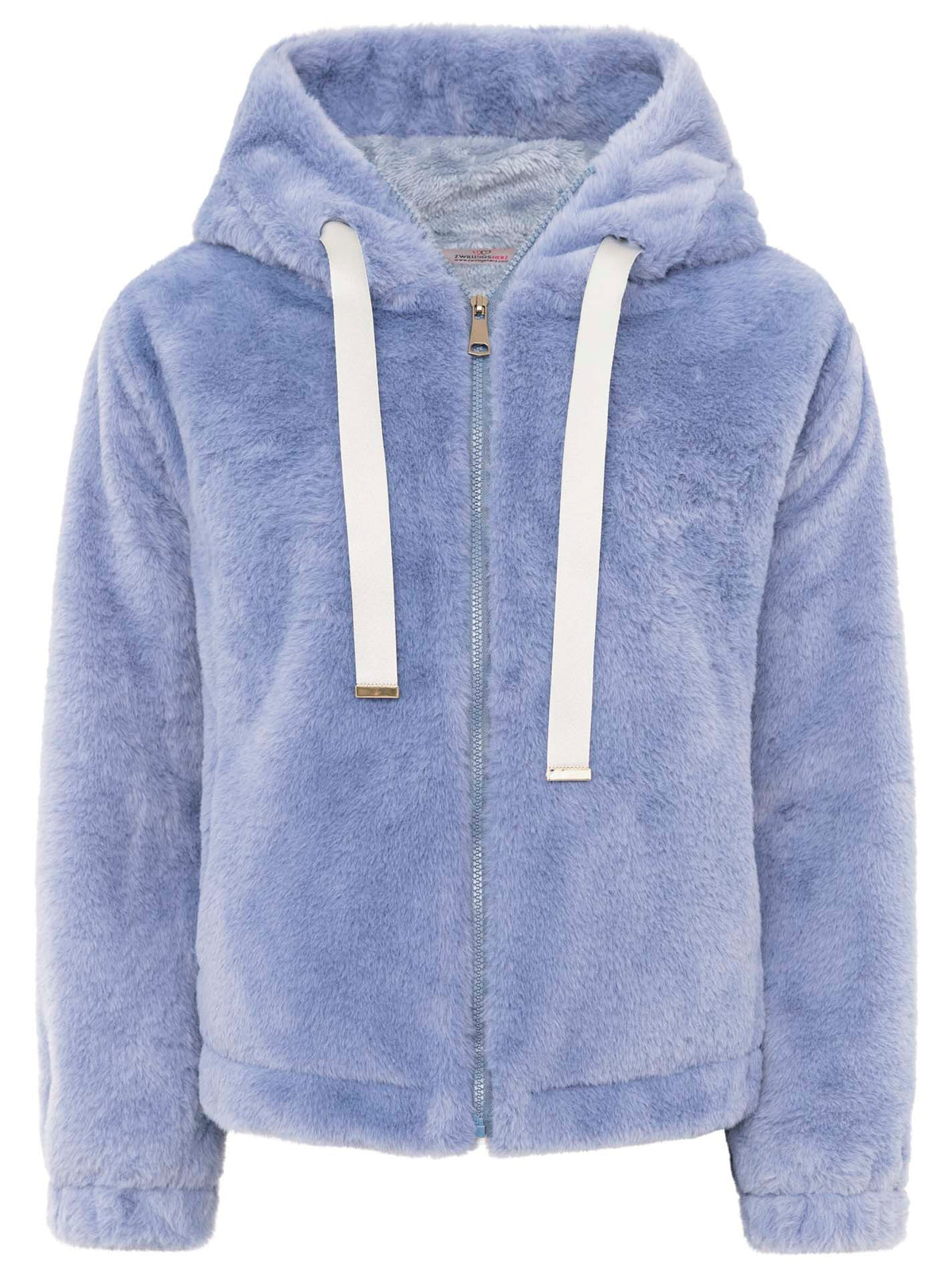 Zwillingsherz Teddy Plüsch Jacke - Hellblau