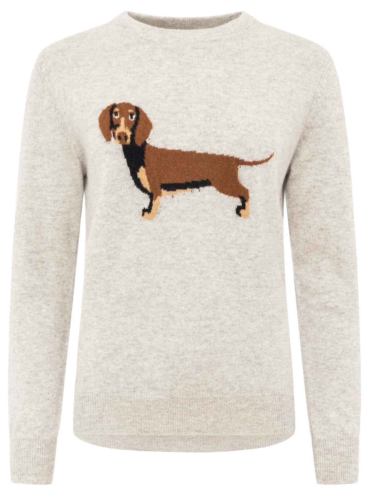 Zwillingsherz Kaschmir / Cashmere Pullover Dackel - Grau