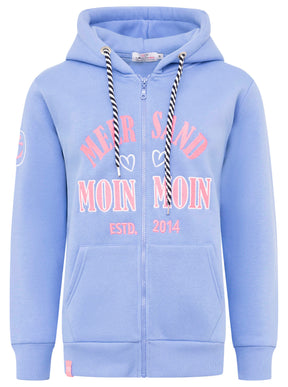 Zwillingsherz - Hoodiejacke "Moin Meer Sand - Blau