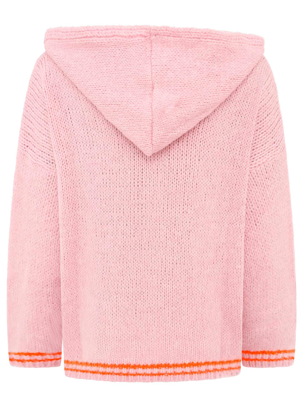Oversize Strick Hoodie „Herz“ - Made in Italy - Pink