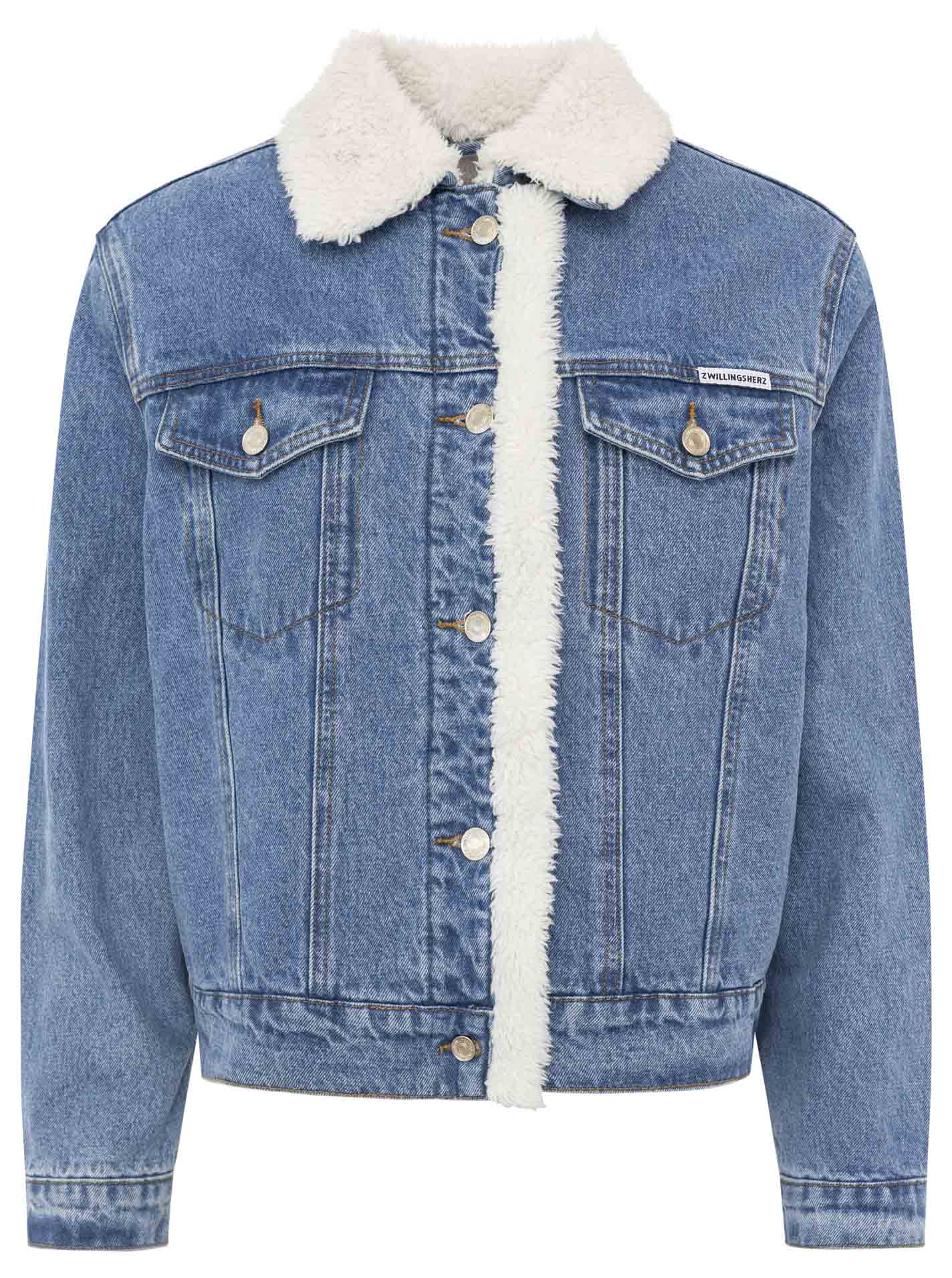 Zwillingsherz - Jeansjacke "Teddy" - Blau