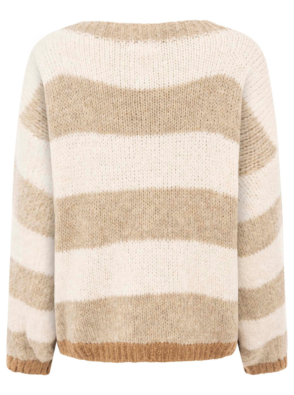 Zwillingsherz Pullover mit Streifen - Smile - Beige/Creme