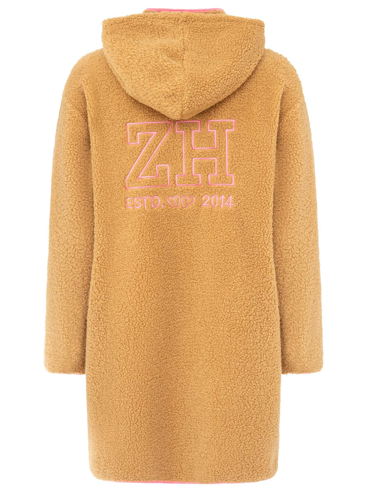 Zwillingsherz - Hoodiemantel Teddy  - Beige
