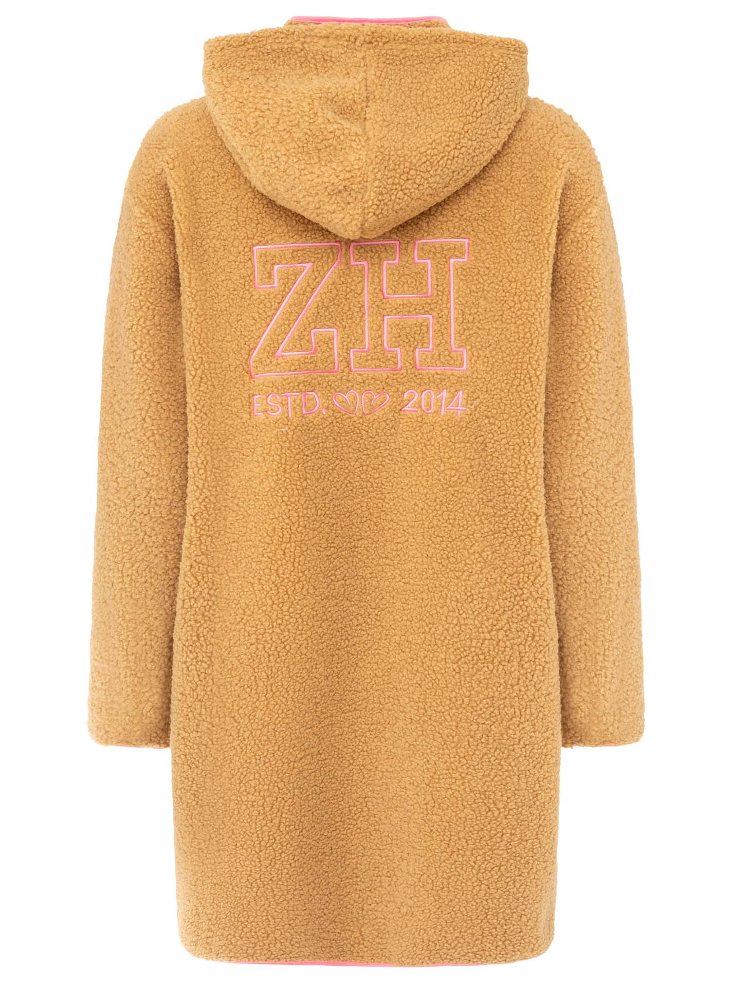 Zwillingsherz - Hoodiemantel Teddy  - Beige