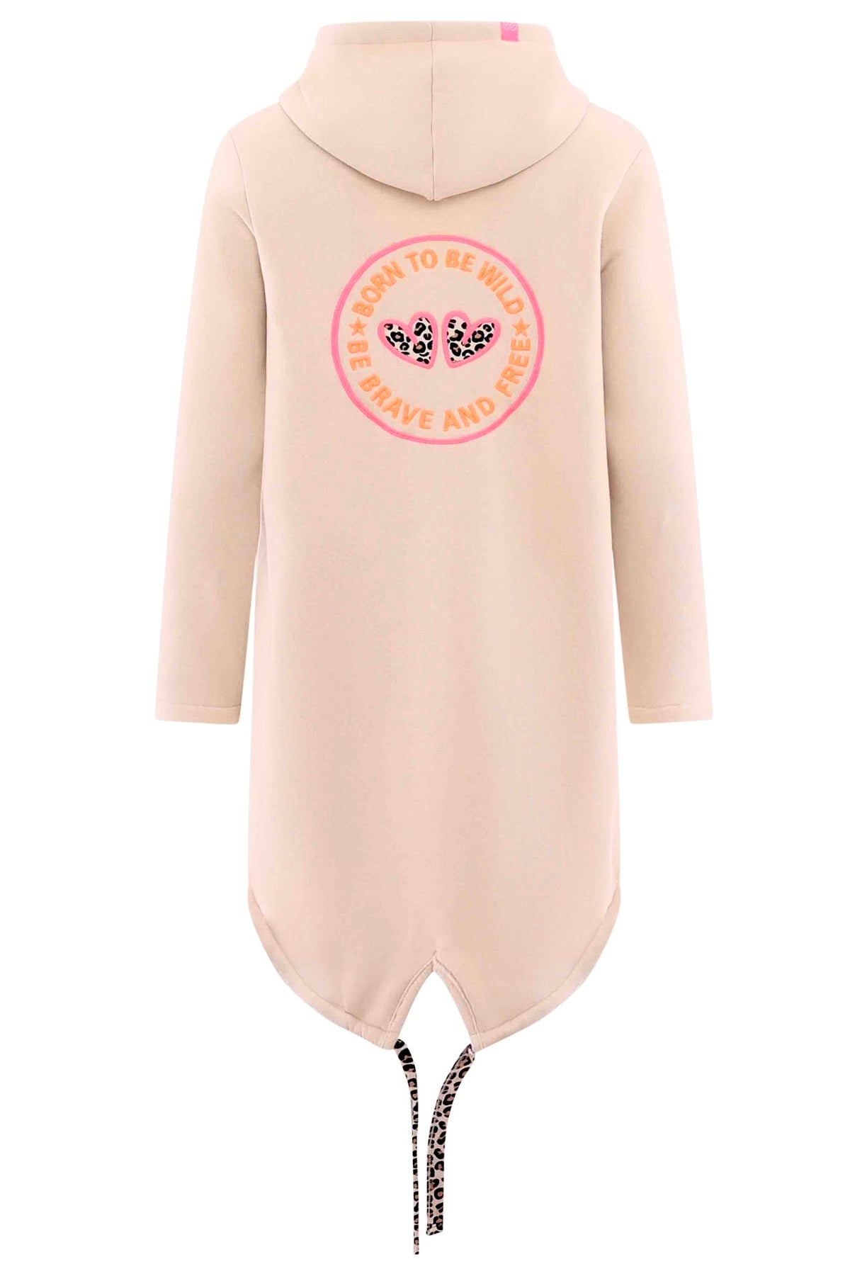 Zwillingsherz - Hoodiemantel "Born to be wild" - Beige