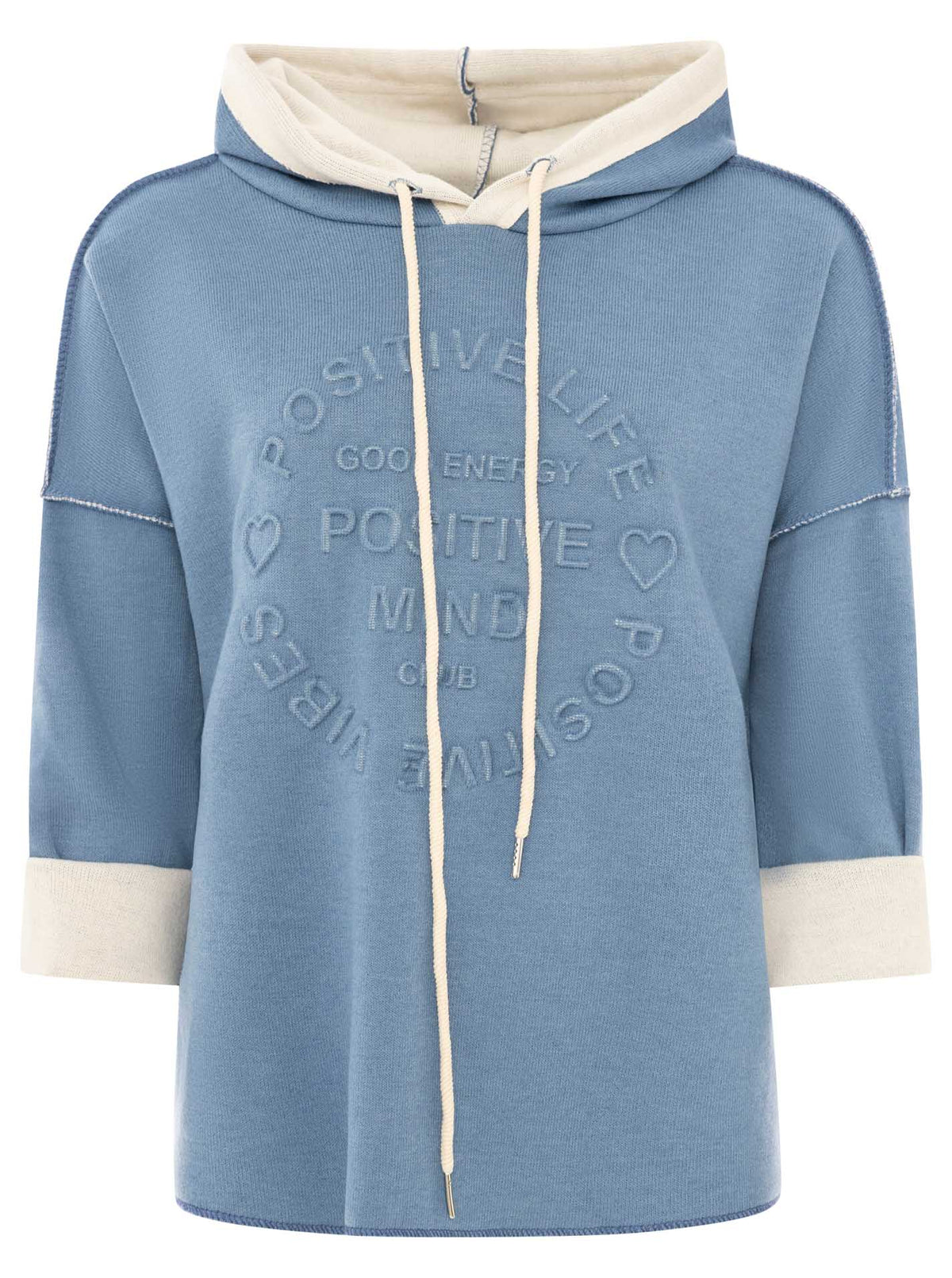 Zwillingsherz - Made in Italy Hoodie "Positive Mind" - Jeansblau