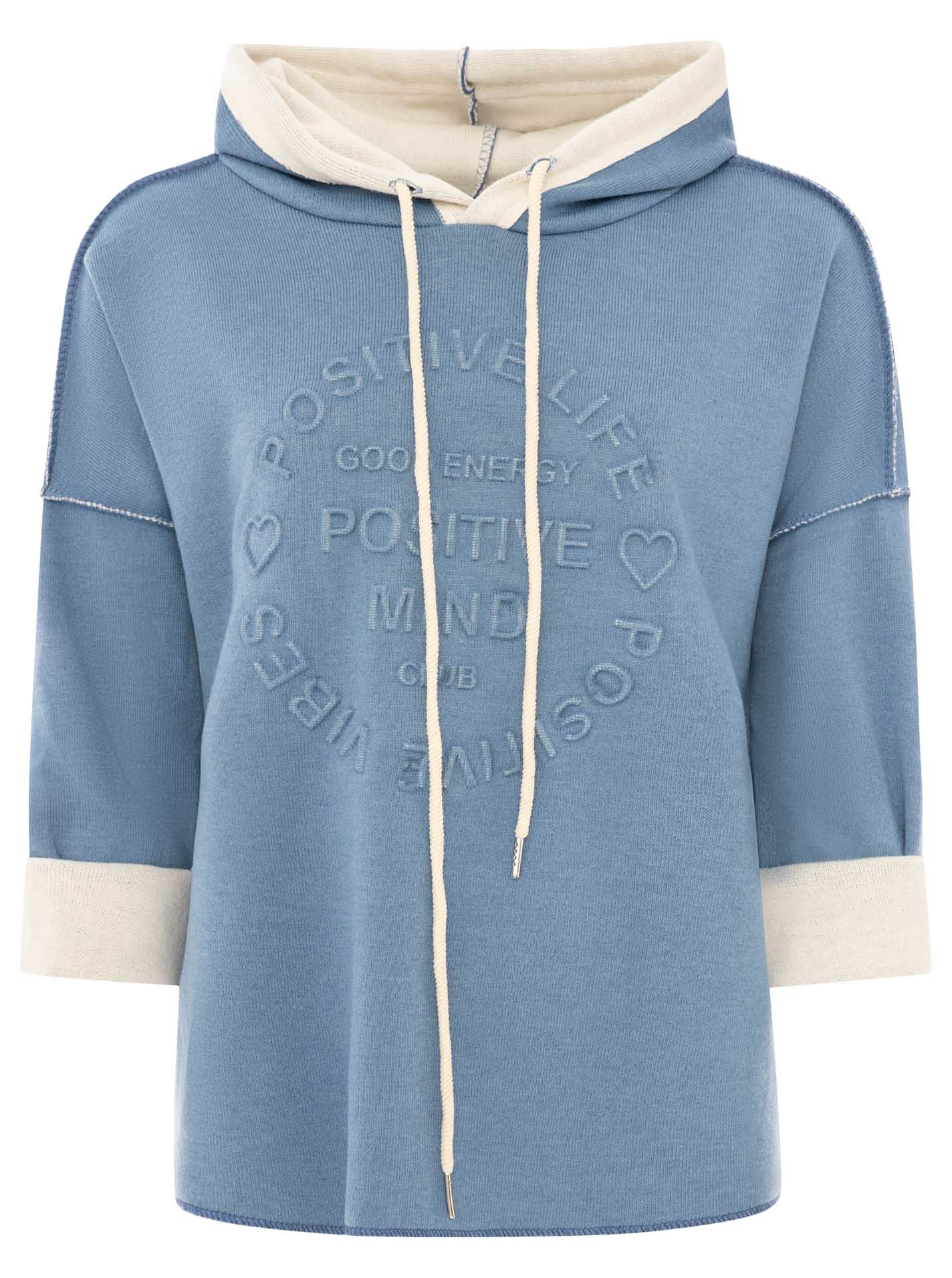 Zwillingsherz - Made in Italy Hoodie "Positive Mind" - Jeansblau