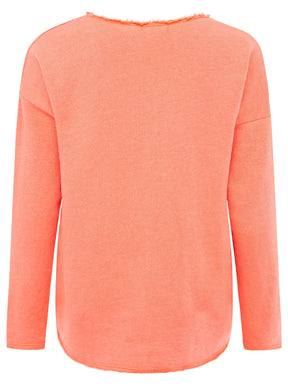 Zwillingsherz -  Sweatshirt "Positive Mind" - Neon Orange