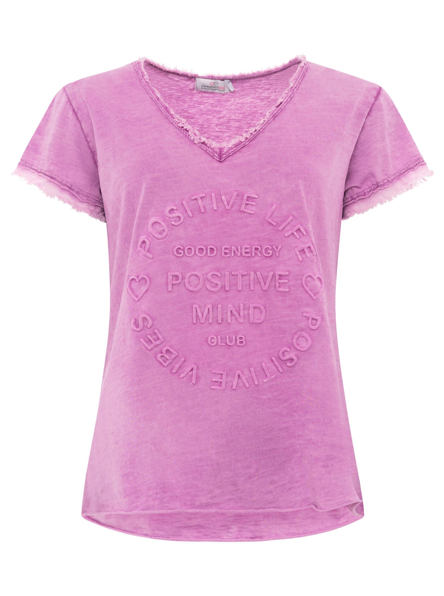 Zwillingsherz - Oversized T-Shirt "Positive Mind" - Beere