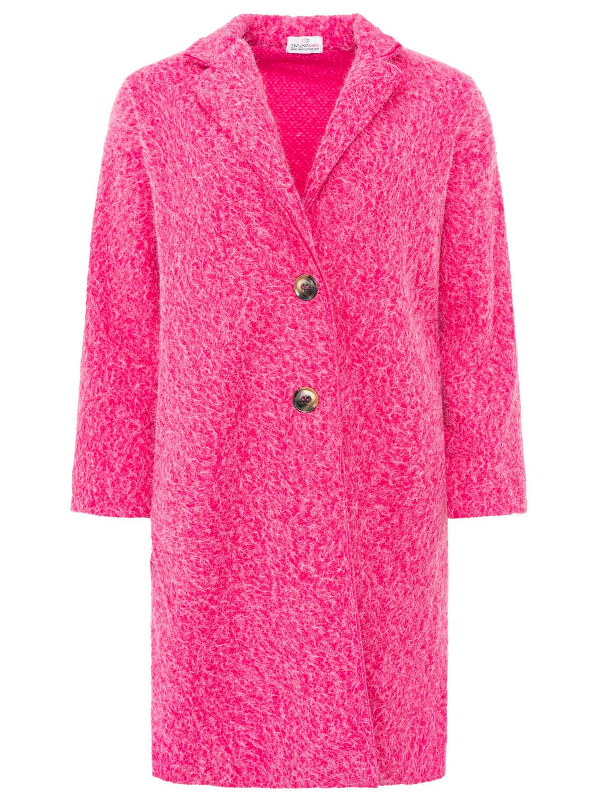 Zwillingsherz Flauschiger Mantel - Pink