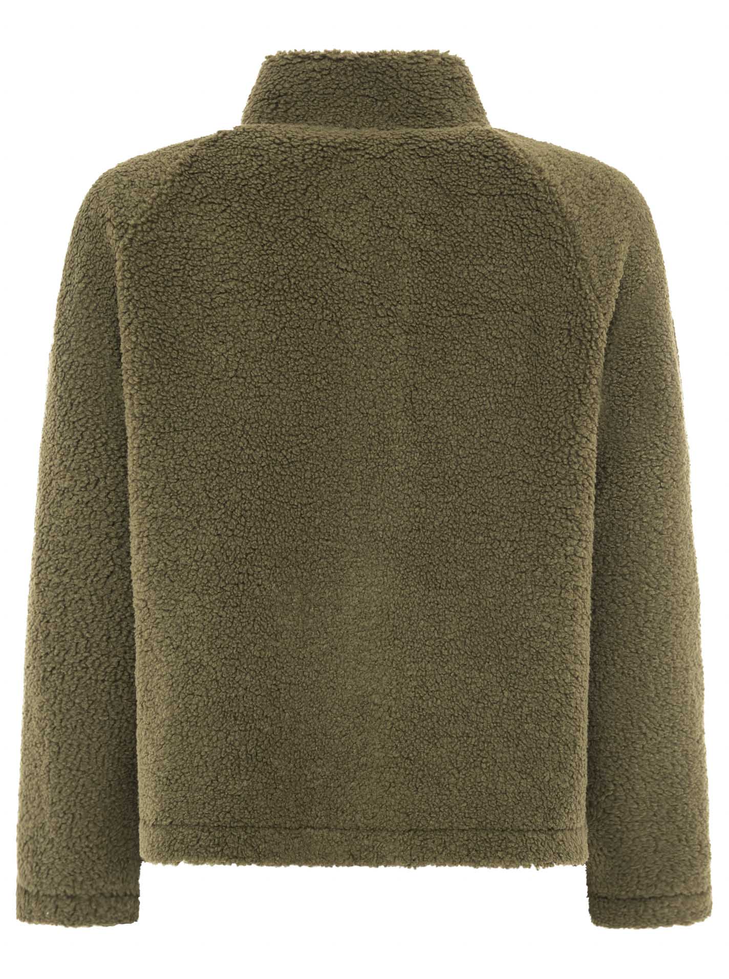 Zwillingsherz Teddy Fleece Jacke - Khaki