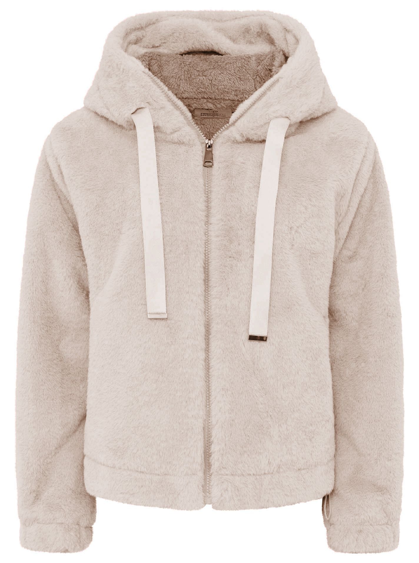 Zwillingsherz Teddy Kuscheljacke - Taupe