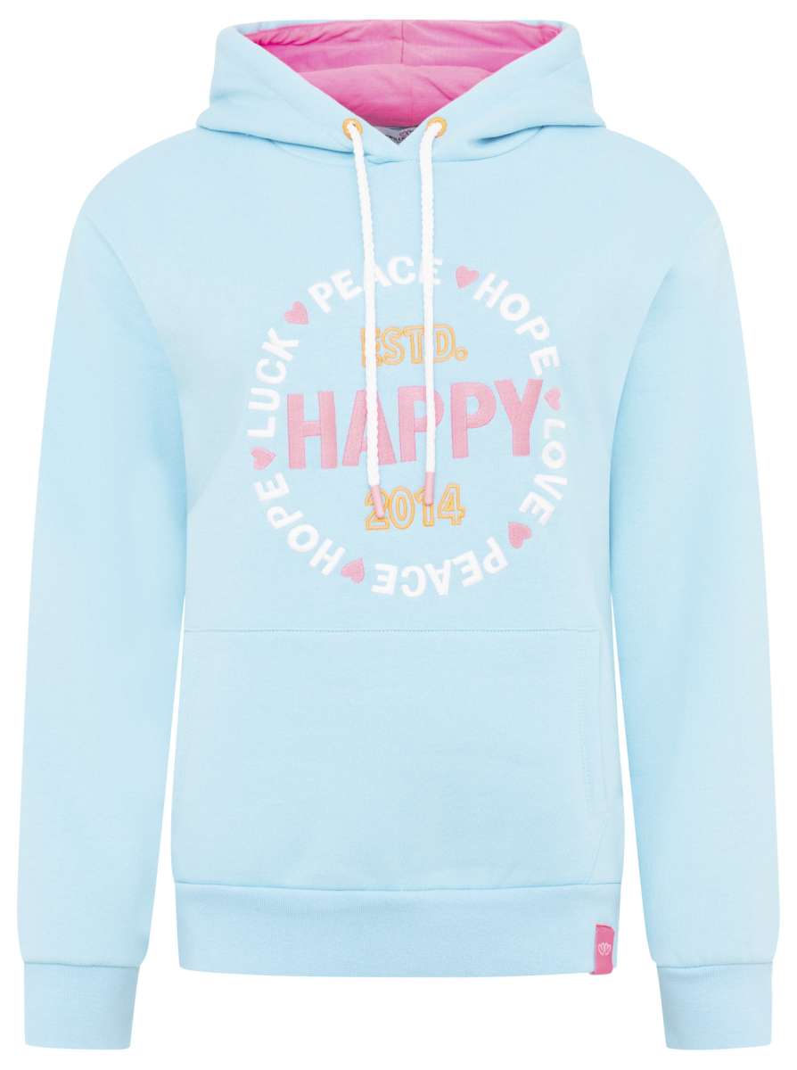 Zwillingsherz - Hoodie - Happy Peace Love - Hellblau