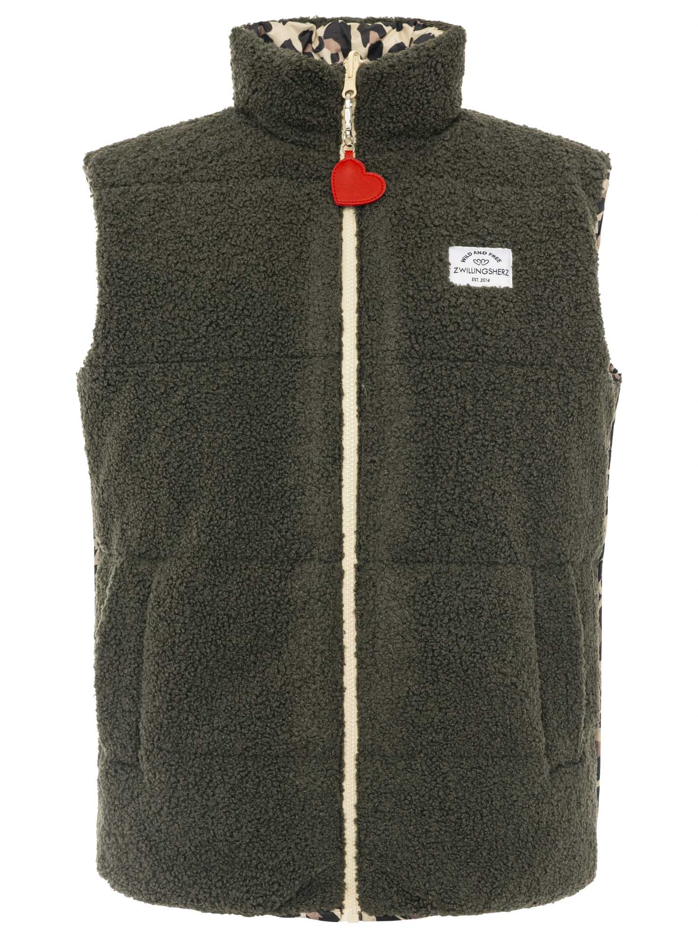 Zwillingsherz - Wendbare Weste Leo - Olive