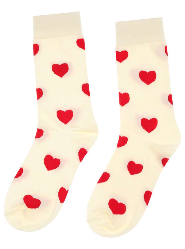 Zwillingsherz - Socken Herzen- Rot/Creme (3 Paar)