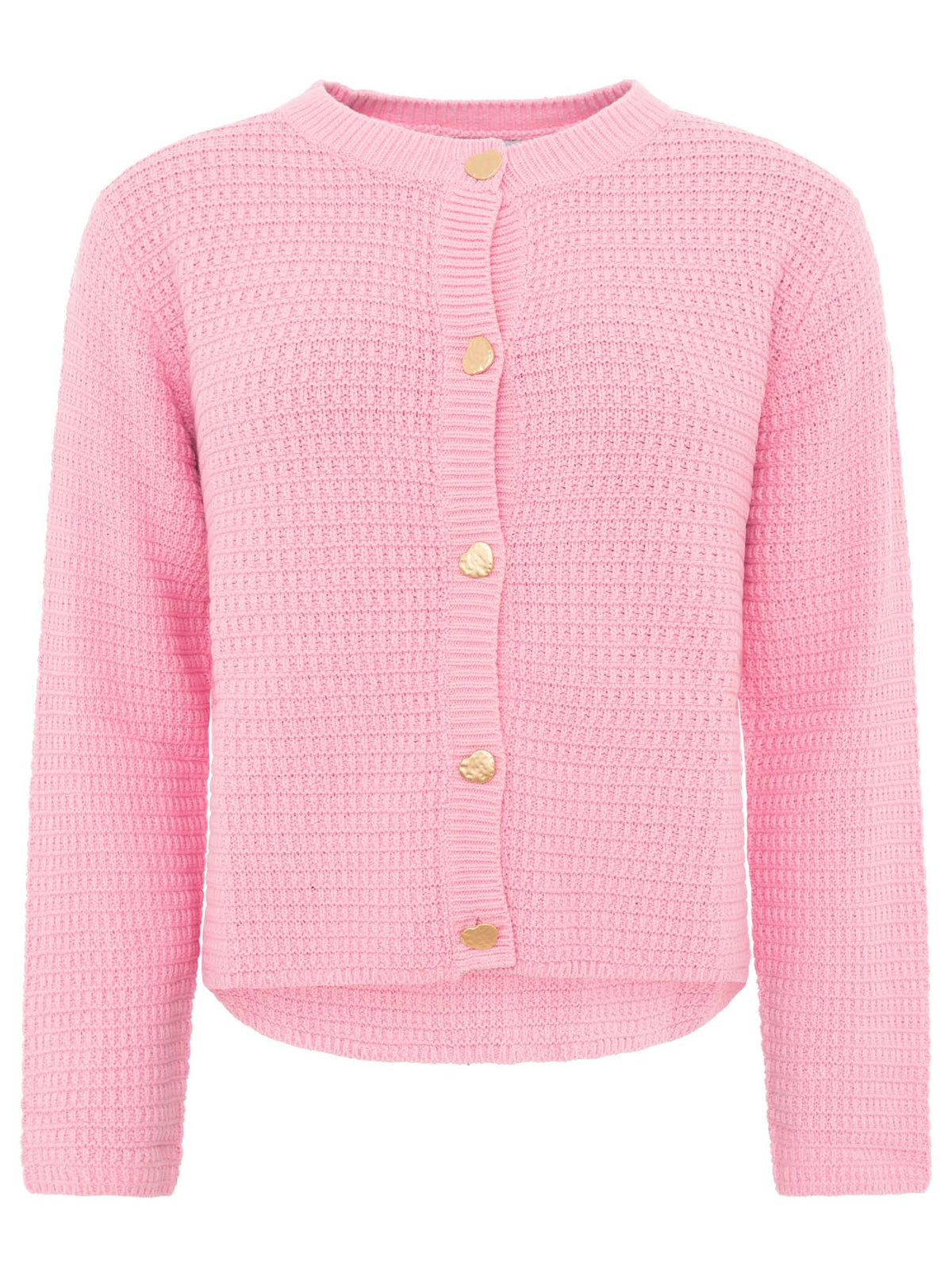 Zwillingsherz - Strickjacke mit goldenen Knöpfen - Rosa