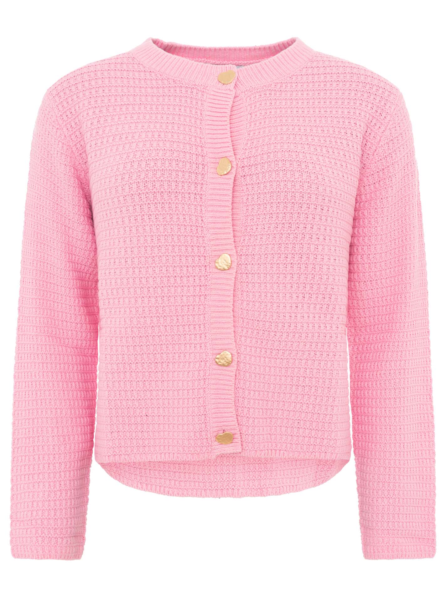 Zwillingsherz - Strickjacke mit goldenen Knöpfen - Rosa