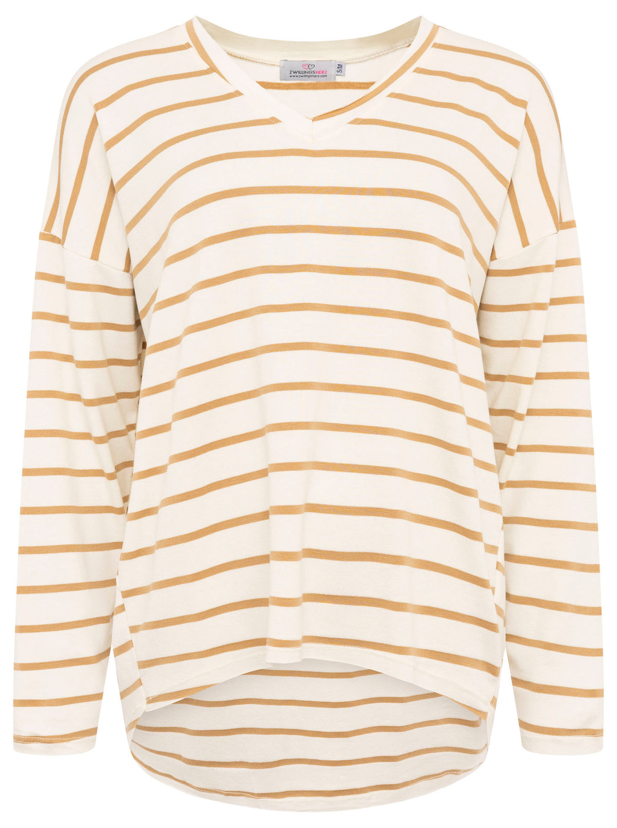 Zwillingsherz -  Pullover/Sweatshirt  "Viskose Streifen" - Beige
