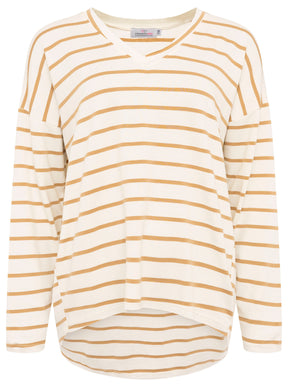 Zwillingsherz -  Pullover/Sweatshirt  "Viskose Streifen" - Beige