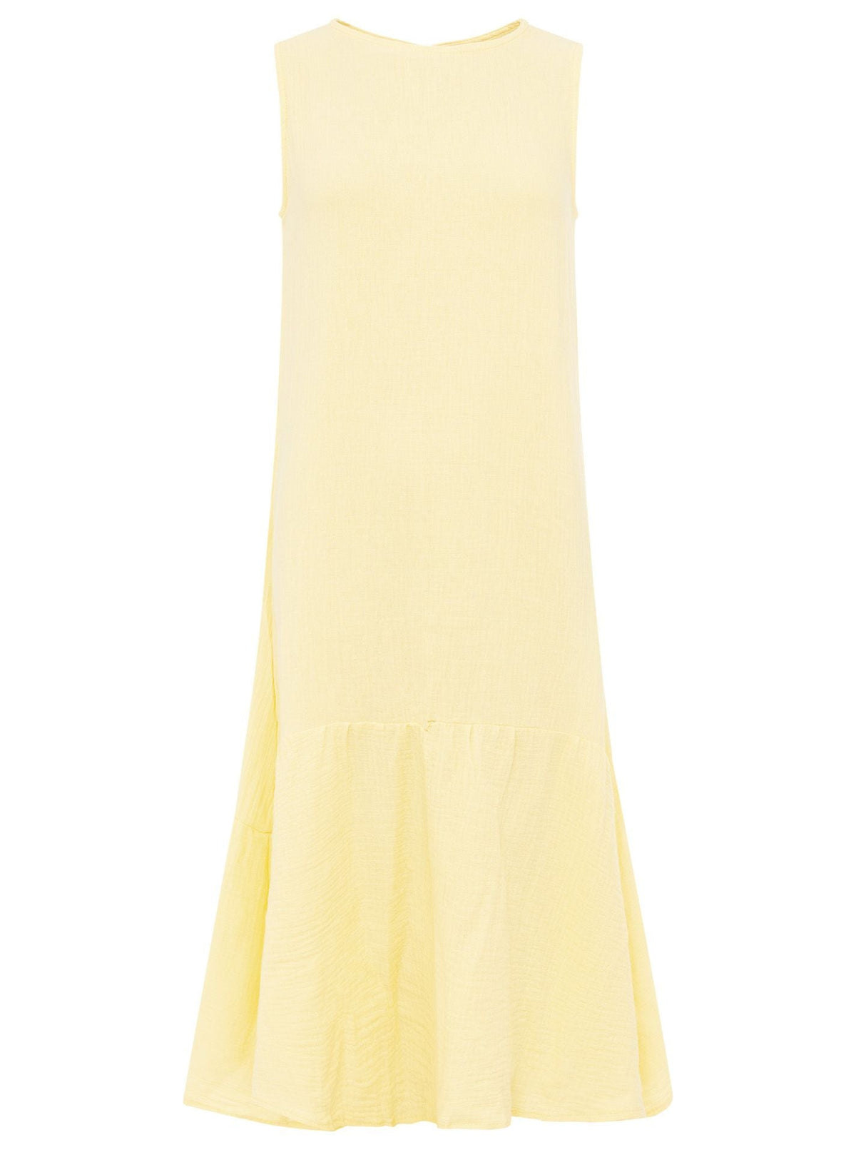 Zwillingsherz - Musselin Kleid lang Boho - Gelb