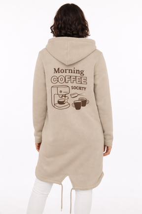 Zwillingsherz - Hoodiemantel "Coffee Society" - Beige