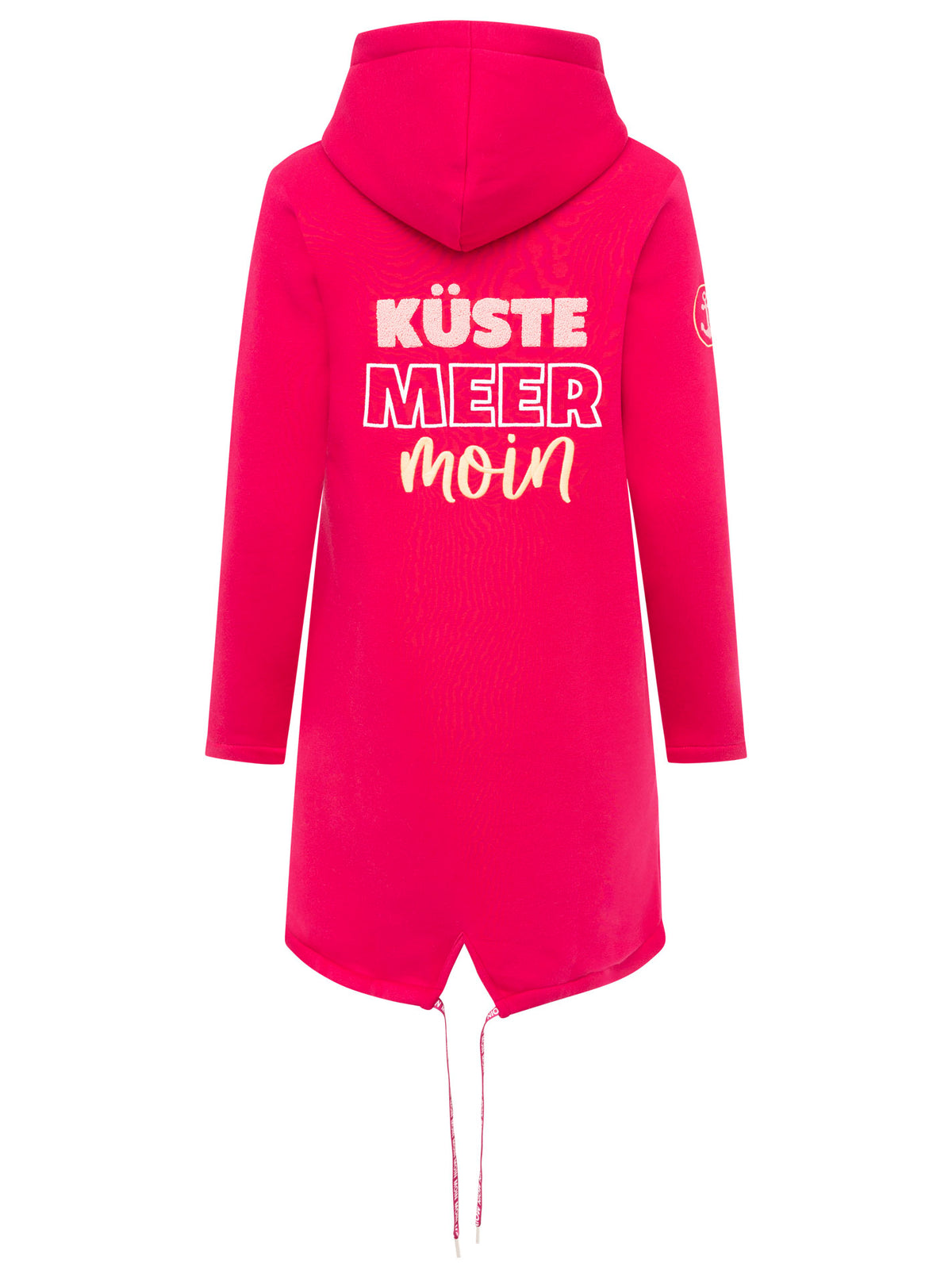 Zwillingsherz - Kapuzen-Sweatjacke / Hoodiemantel "Küste Meer Moin" - Rot/Pink (NEU)