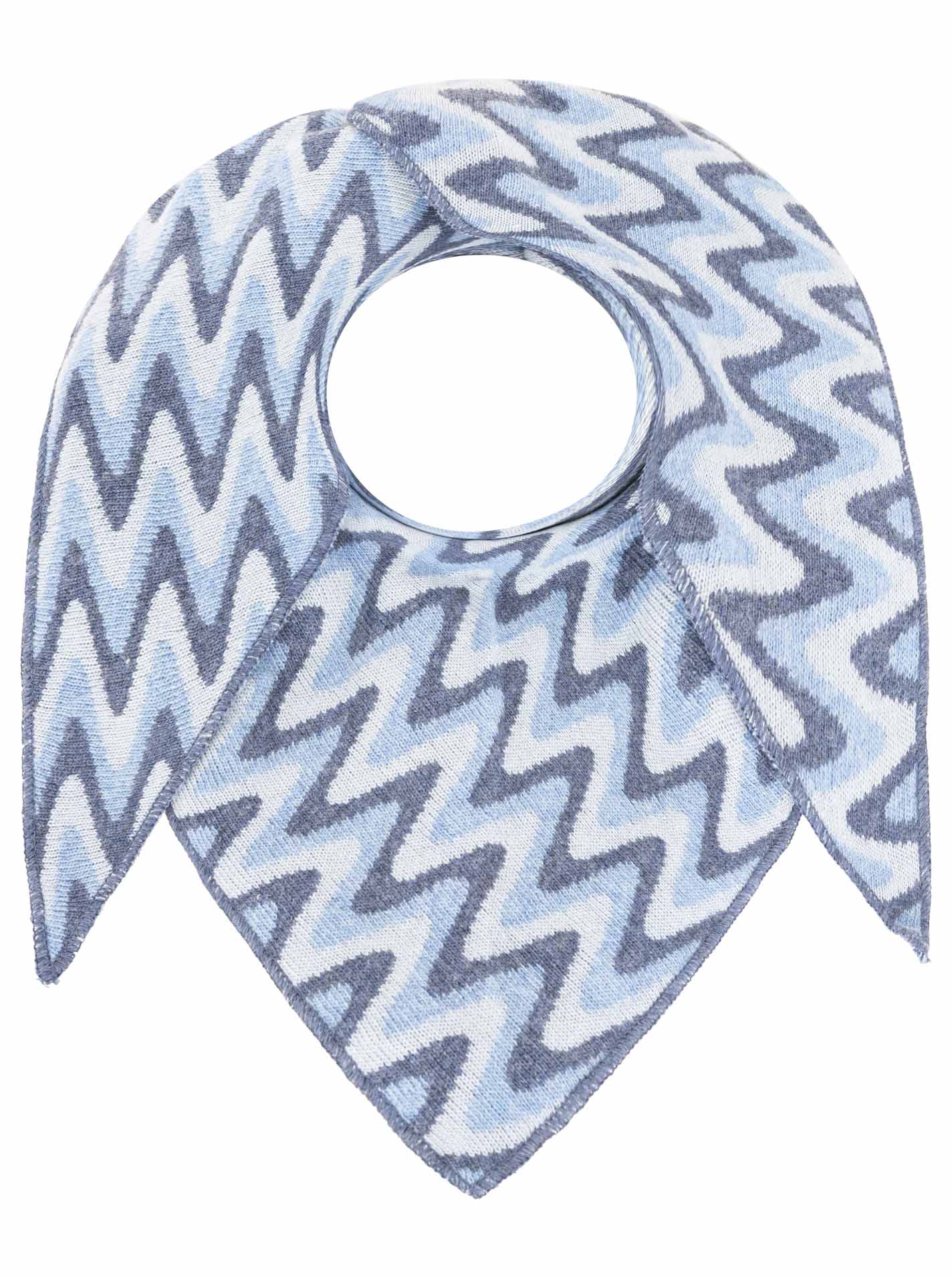 Zwillingsherz Schal - Dreieckstuch "Winter Waves" Kaschmir - Hellblau