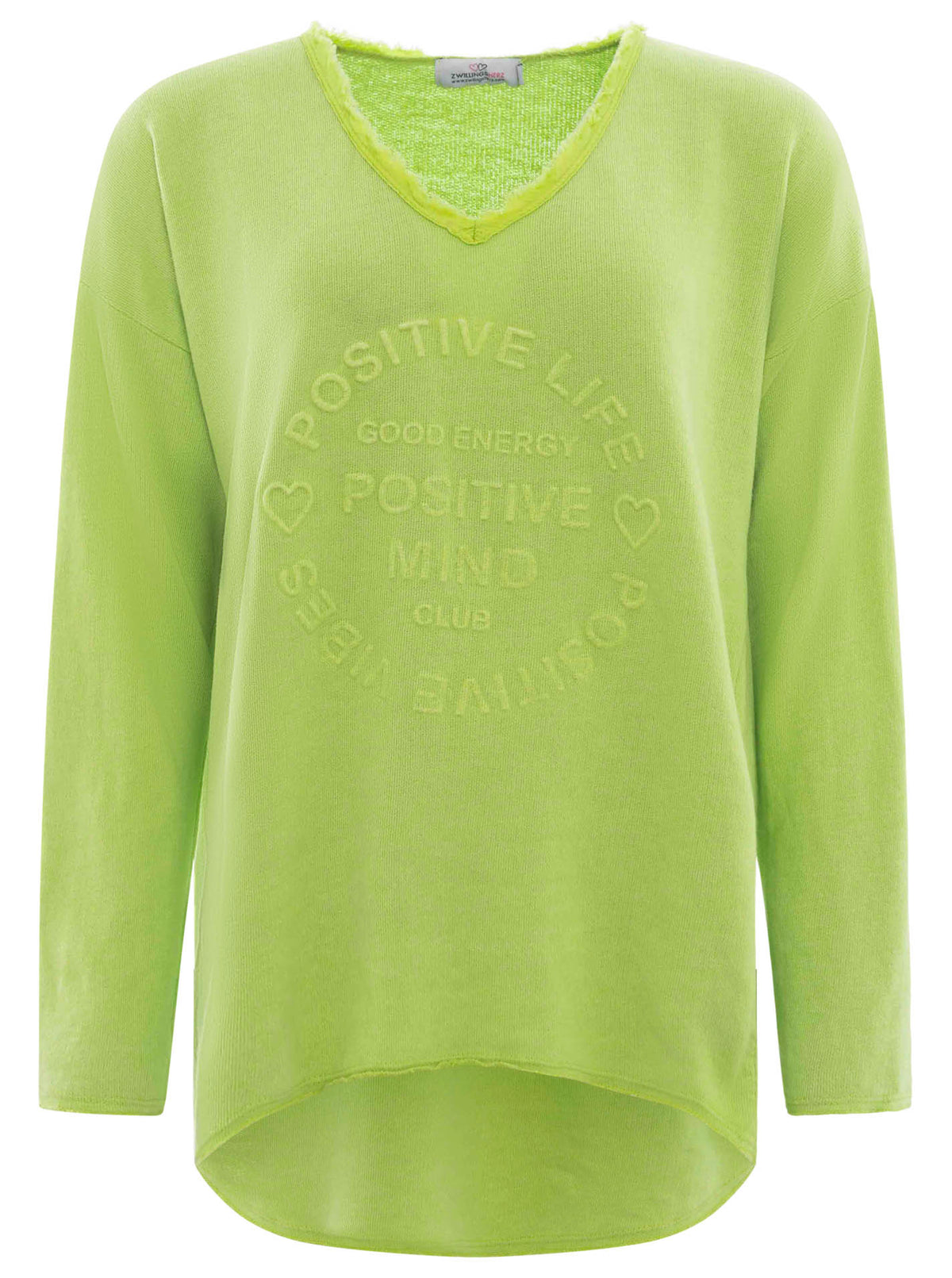 Zwillingsherz Sweatshirt Positive Mind - Lime
