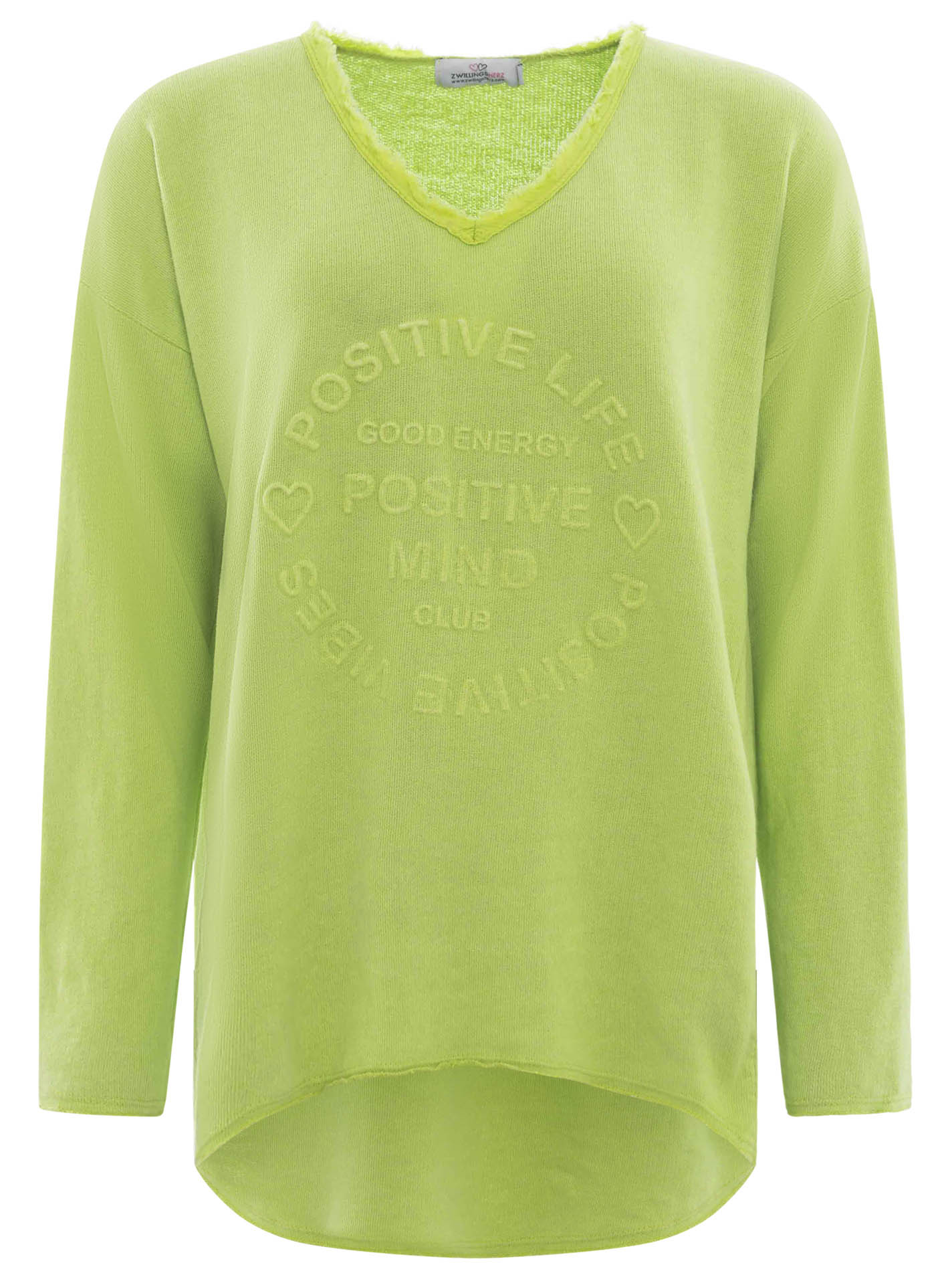 Zwillingsherz Sweatshirt Positive Mind - Lime