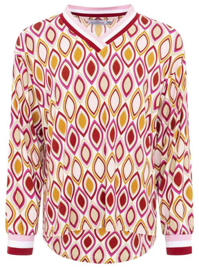 Zwillingsherz - Blusenshirt Ornamente - Rot/Gelb